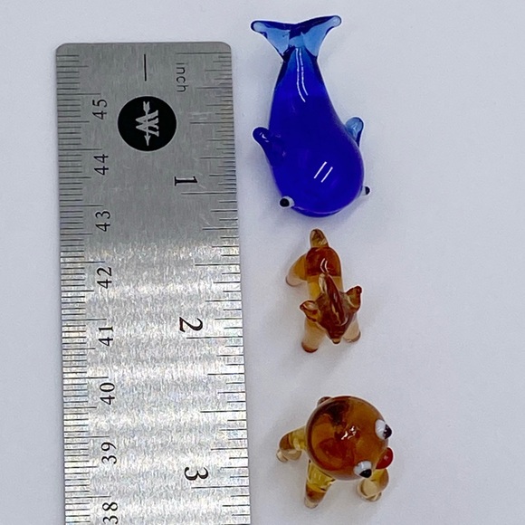 Glass Miniature Animal Figurines Hand Blown Lot Of 3 - Picture 6 of 7